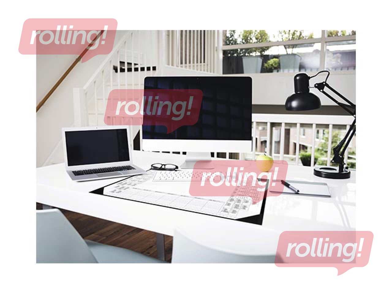 Desk mat Durable with calendar, black, 59x42cm