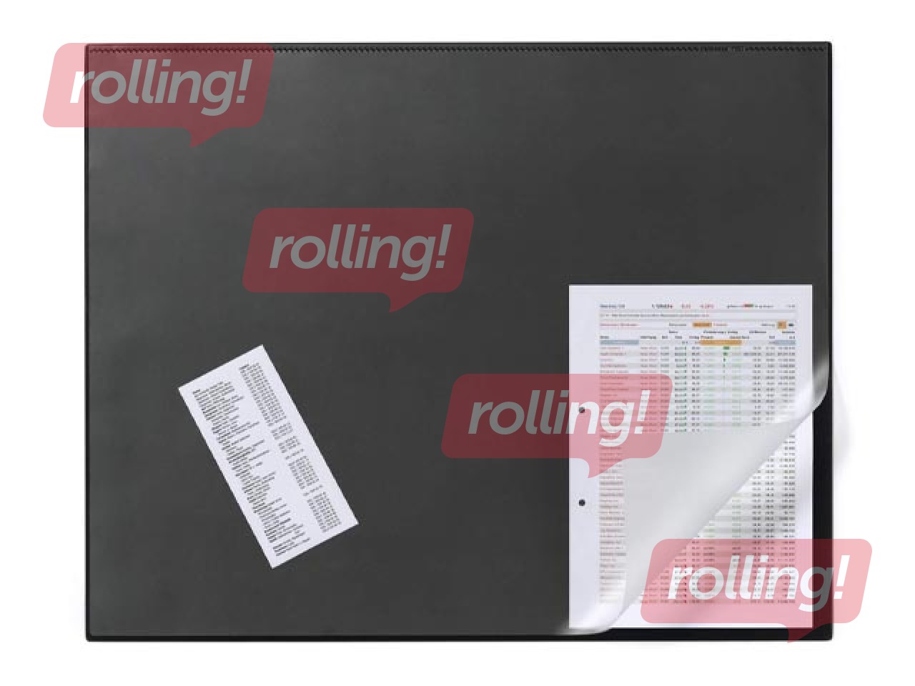 Настольный коврик Durable с прозрачной пленкой, черный, 65x52см