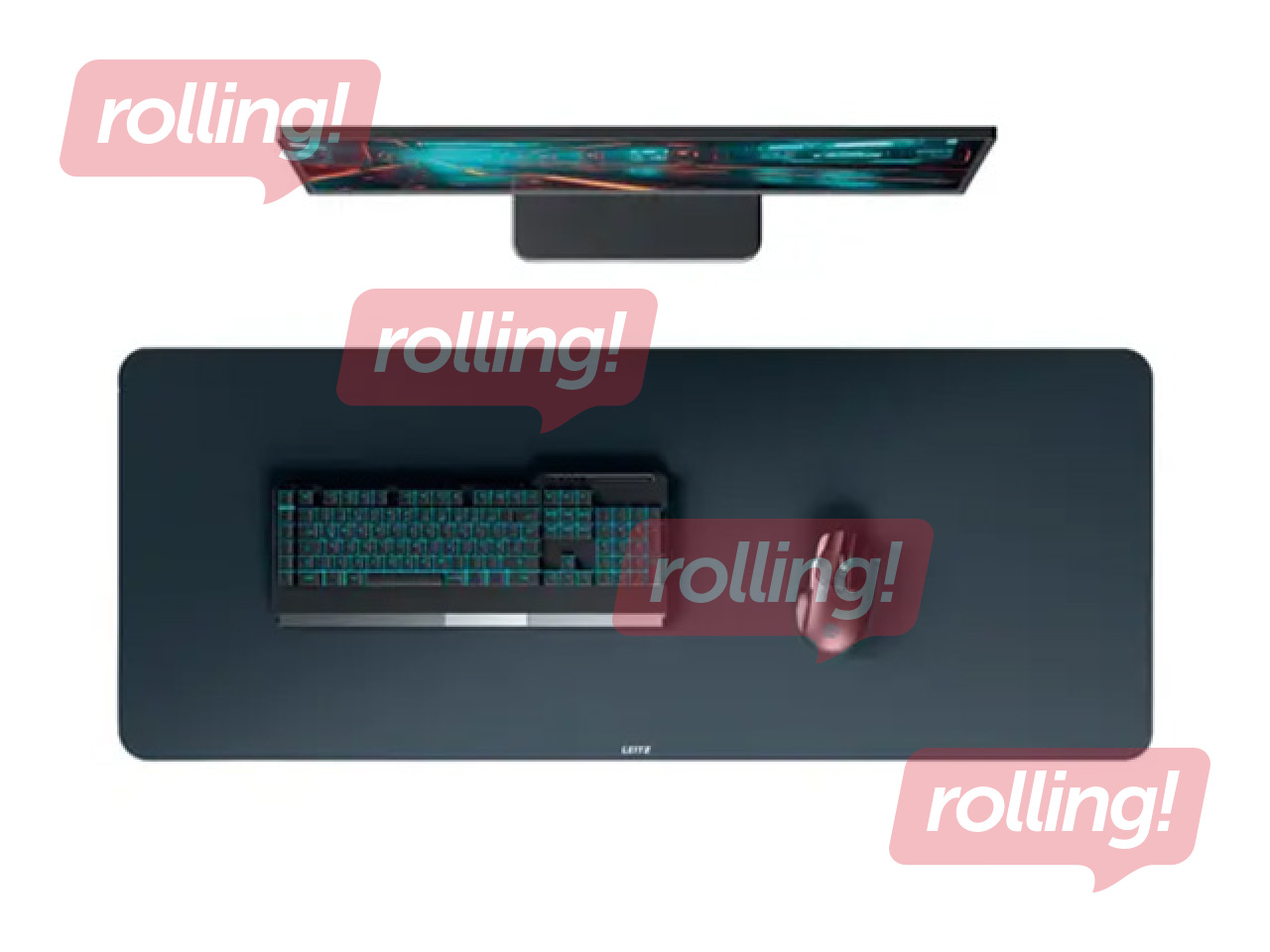 Desk mat Leitz Extra Large Gaming Mat, 100x40cm, dark grey