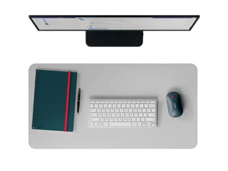 Galda segums ādas Leitz Large Leather Desk Mat, 70x36cm, pelēks