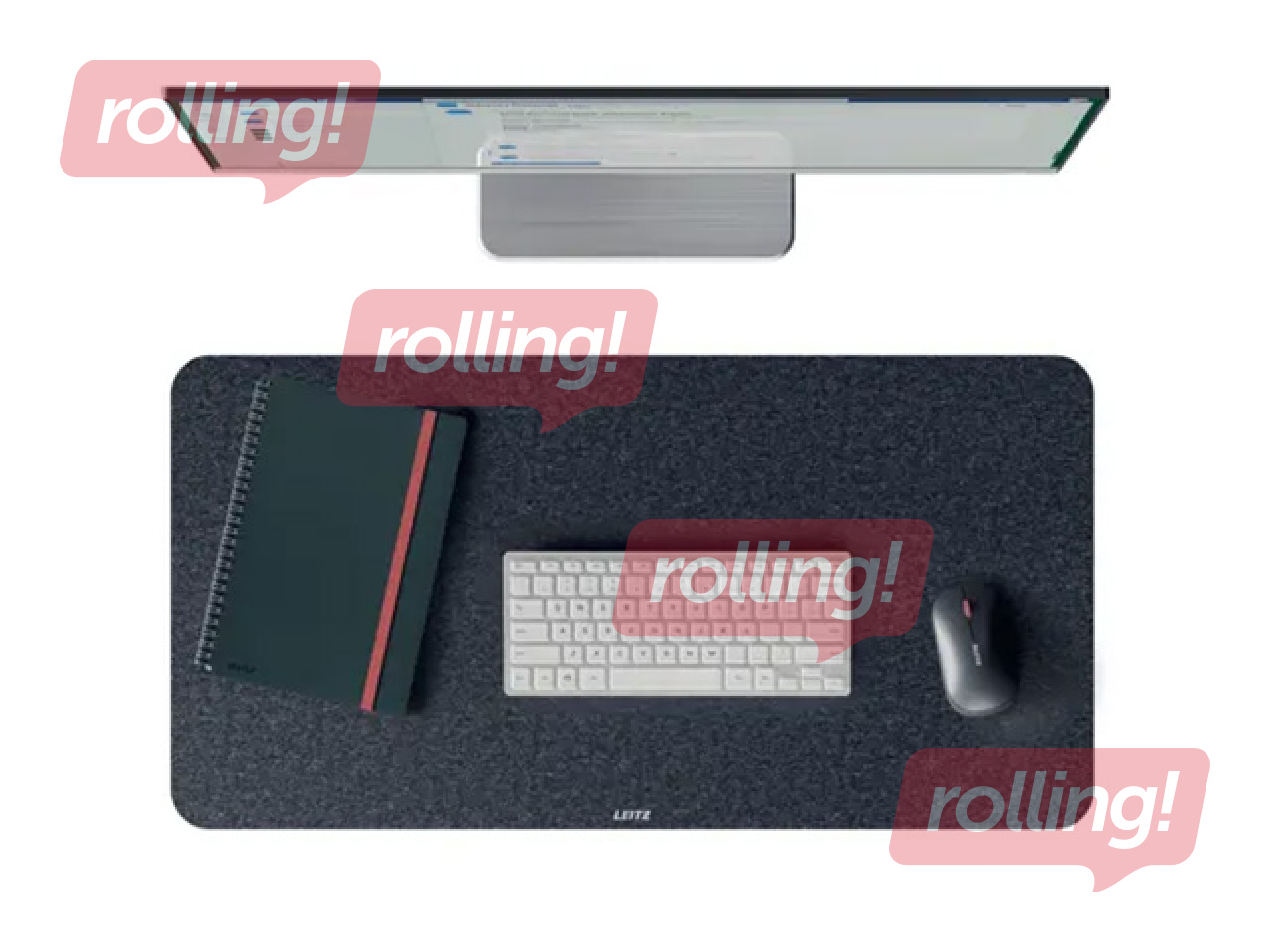 Galda segums Leitz Large Felt Desk Mat, 70x36cm, tumši pelēks