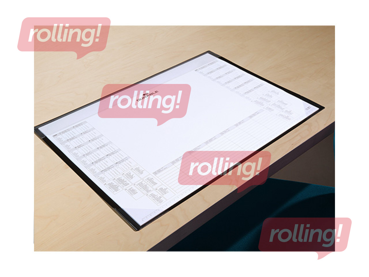 Desk mat Durable with calendar, black, 60x43cm