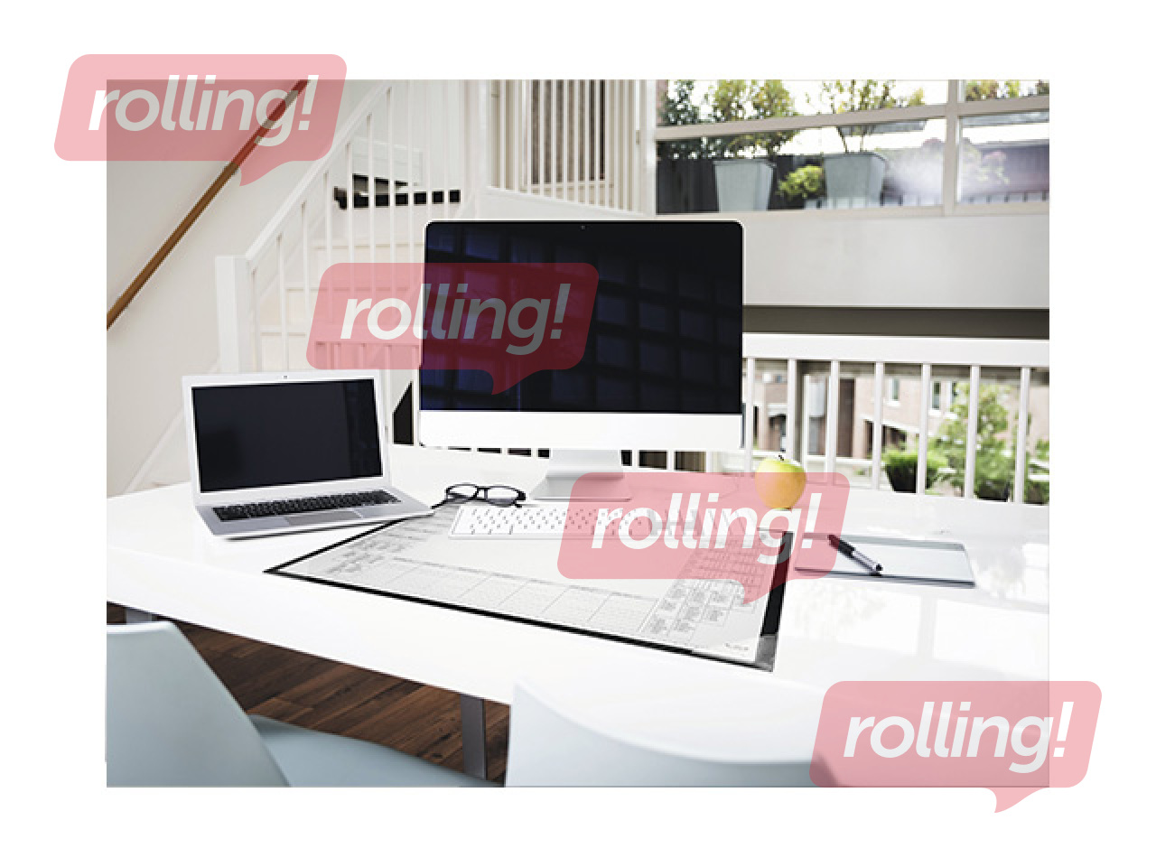 Desk mat Durable with calendar, black, 60x43cm