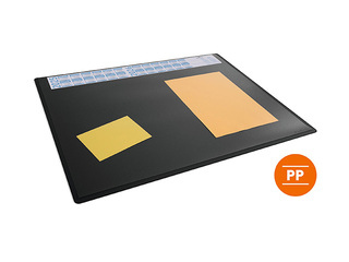 Настольный коврик с годовым календарём и прозрачным покрытием Durable, 65x50см, чёрный