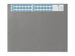 Desk mat with annual calendar and transparent overlay Durable, 65x52 cm, pelēks