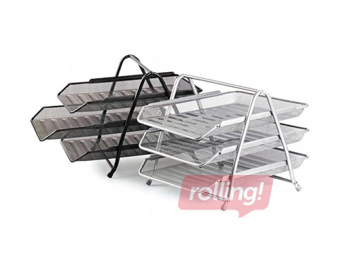 Document tray set  Forpus 3, metal, silver