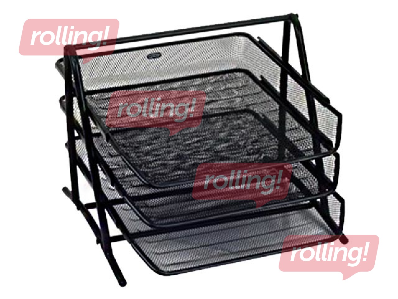 Dokumentu plauktu komplekts Grand, metāla, melns