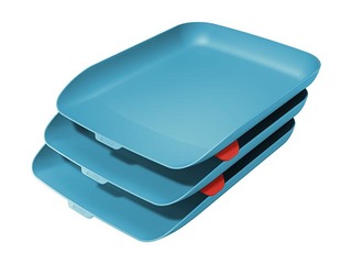 Leitz Cosy Letter Tray, Set of 3, calm blue
