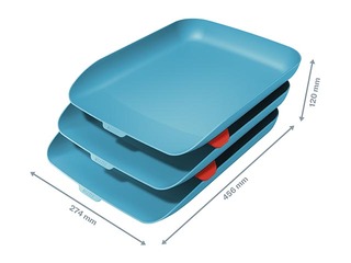 Leitz Cosy Letter Tray, Set of 3, calm blue