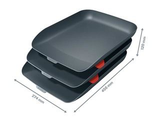Leitz Cosy Letter Tray, Set of 3, velvet grey