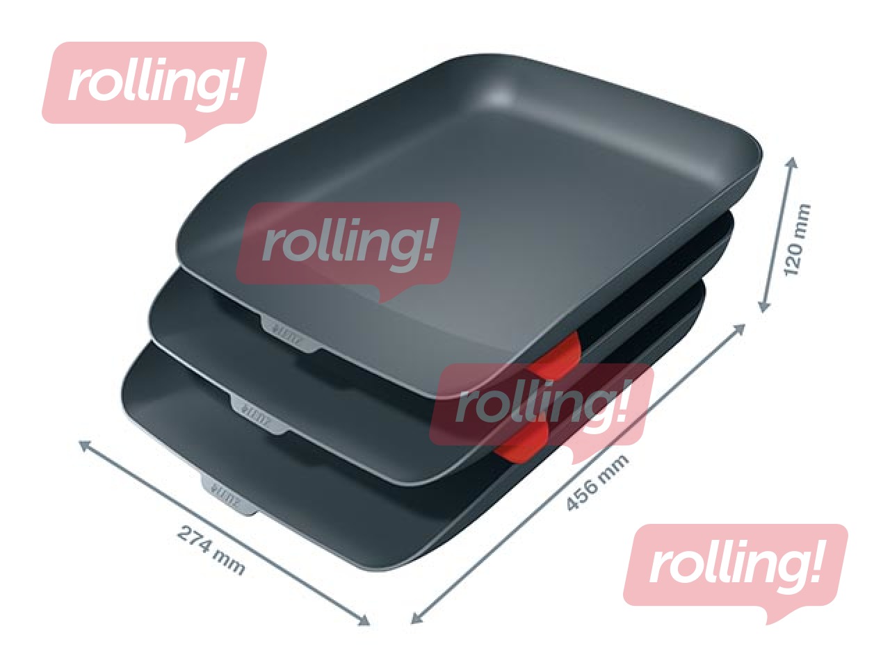 Leitz Cosy Letter Tray, Set of 3, velvet grey