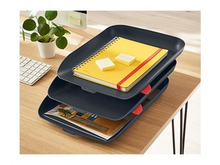 Leitz Cosy Letter Tray, Set of 3, velvet grey