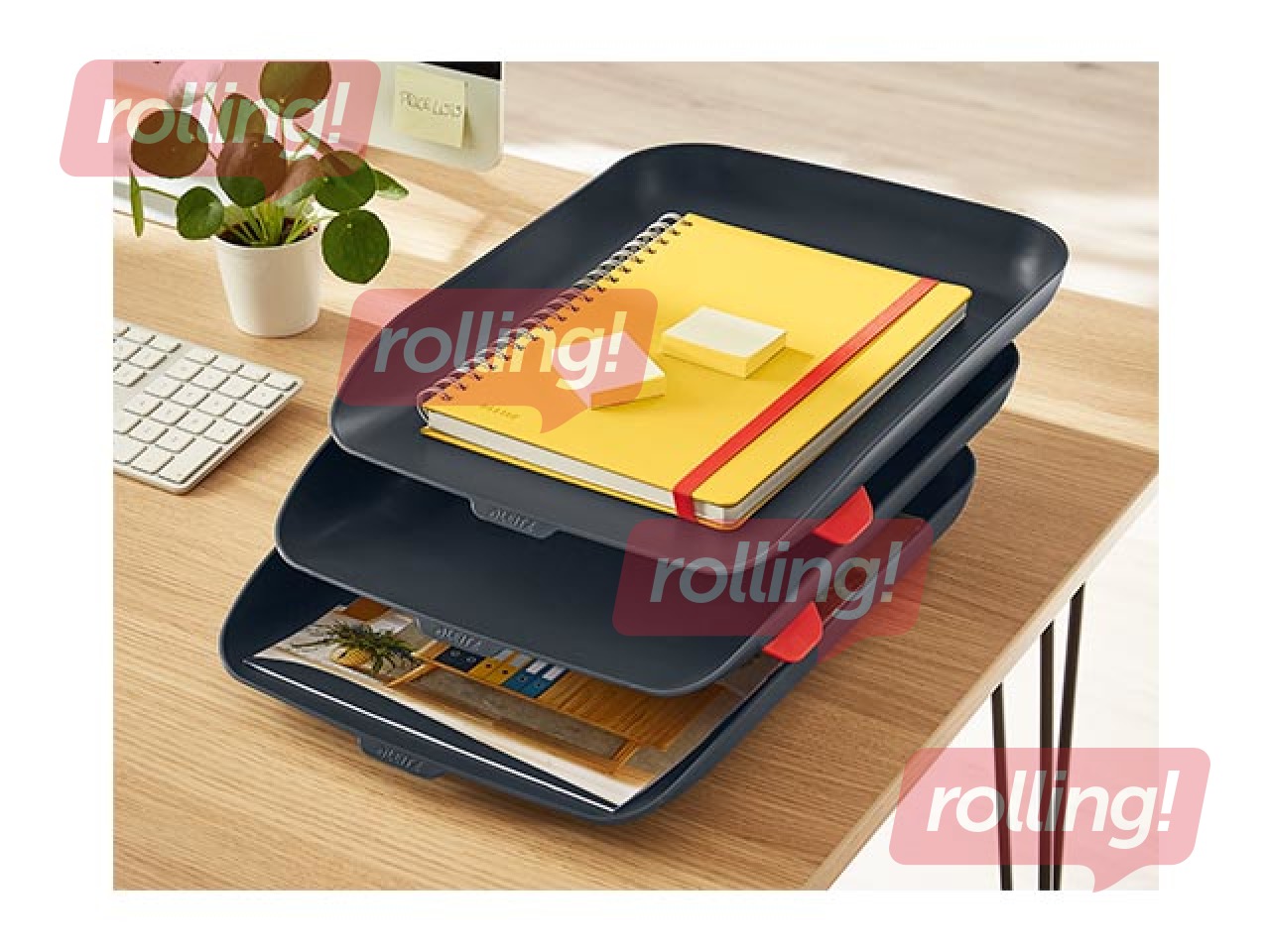 Leitz Cosy Letter Tray, Set of 3, velvet grey