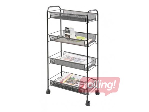 Document rack Q-Connect wheeled, metal, black