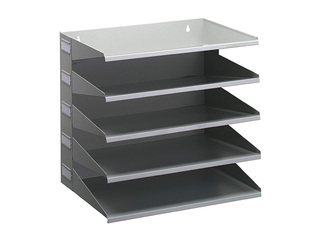 Document tray set, Durable, opening at the wider side, grey, A4