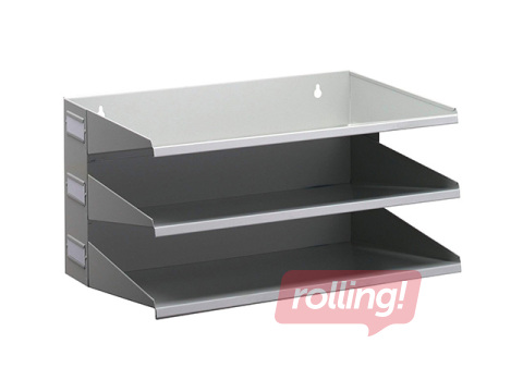 Document tray set, Durable, opening at the wider side, grey, A4