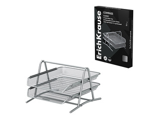 Dokumendiriiulite komplekt ErichKrause, metallist, 2 riiulit, hõbedane
