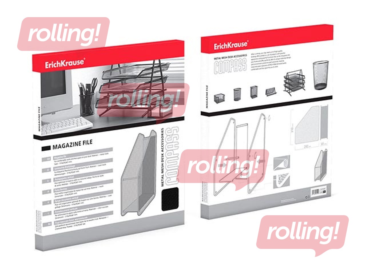 Vertikaalne metallist paberihoidik ErichKrause Steel, must