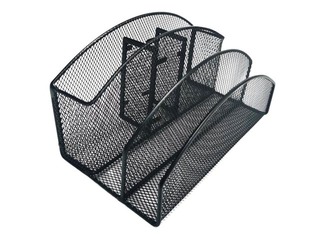 Desktop organiser Concorde, 5 compartments, metal, black