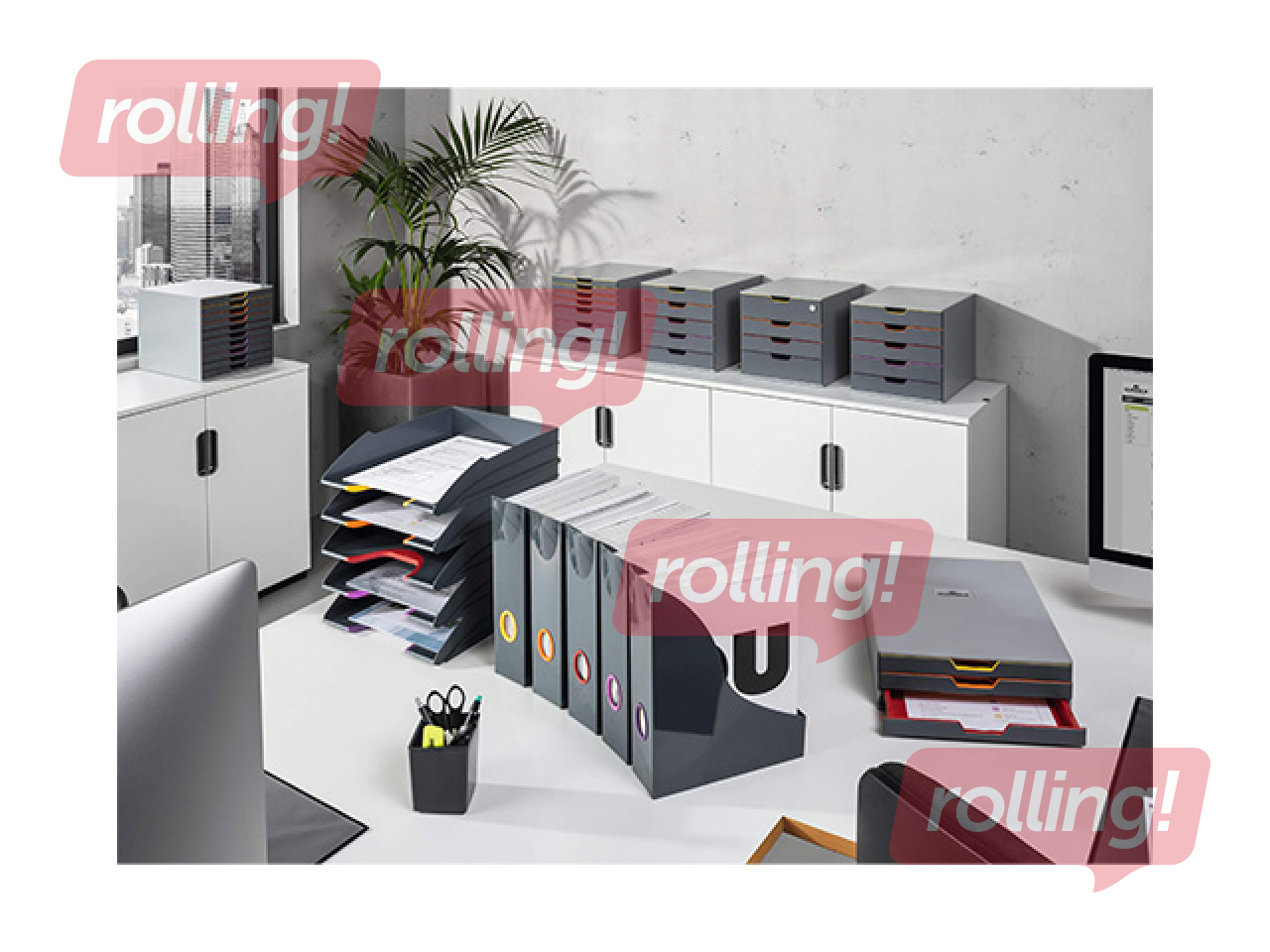 Набор журнальных лотков Durable Varicolor, A4, серый, 5шт