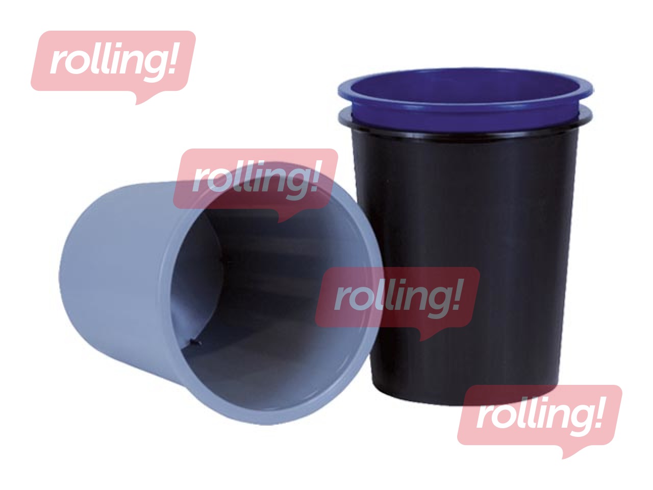 Papīrgrozs, plastikāta, pelēks, 14l