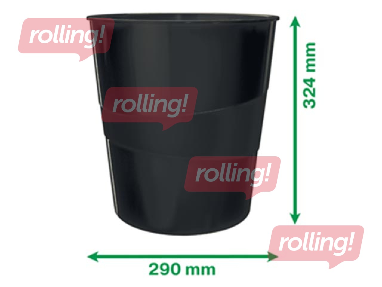 Papīrgrozs Leitz Recycle, plastikāta, melns, 15l