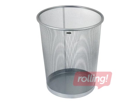 Prügikast Grand, metallist, hõbedane, 19l