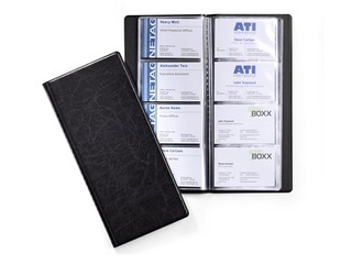 Business card folder Durable Visifix, for 192 cards, black, 115x253mm