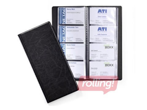 Visiitkaardi kaaned Durable Visifix, 192 kaardile, must, 115x253mm