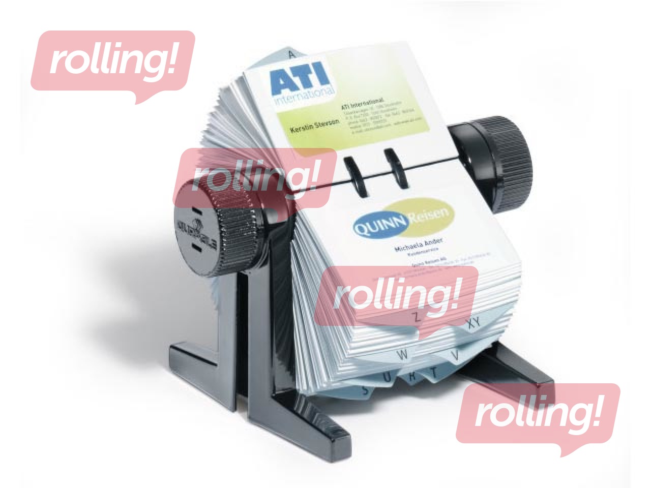 Vizītkaršu statīvs rotējošs, Durable, 300 vizītk., melns