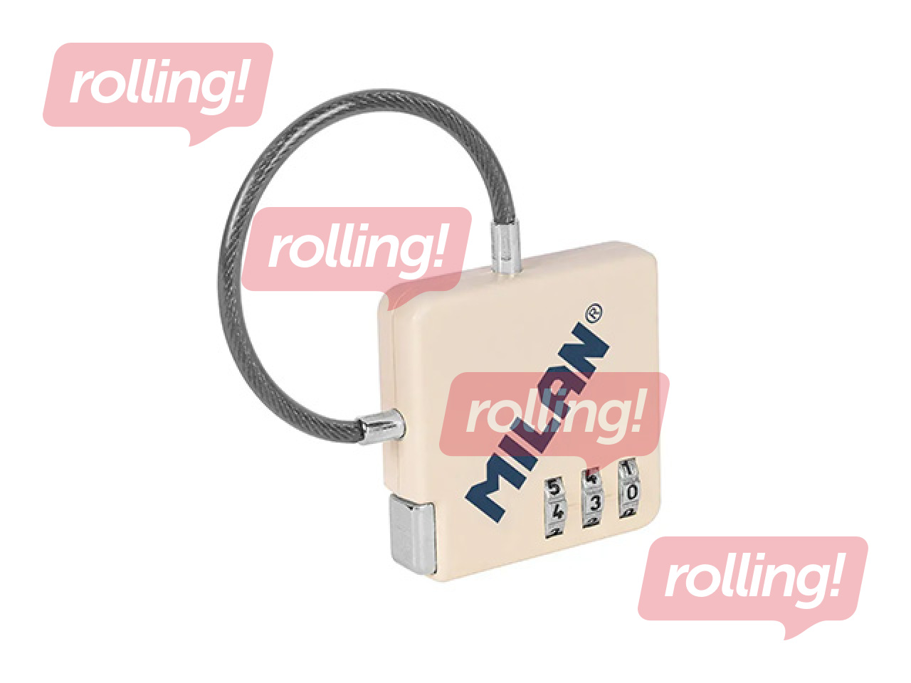 Atslēgu piekariņš ar kodu, bēšs, 6.5x6.8x0.9cm