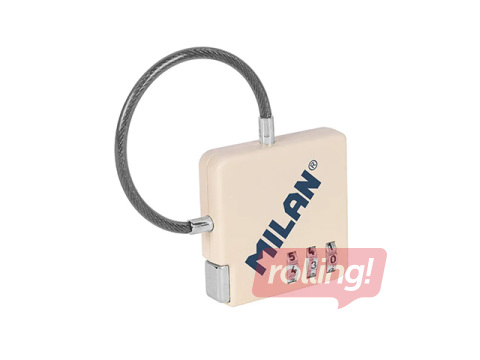 Combination key lock, beige, 6.5x6.8x0.9cm
