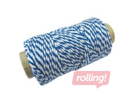 Нитка для сшивания документов, синяя/белая, 35м