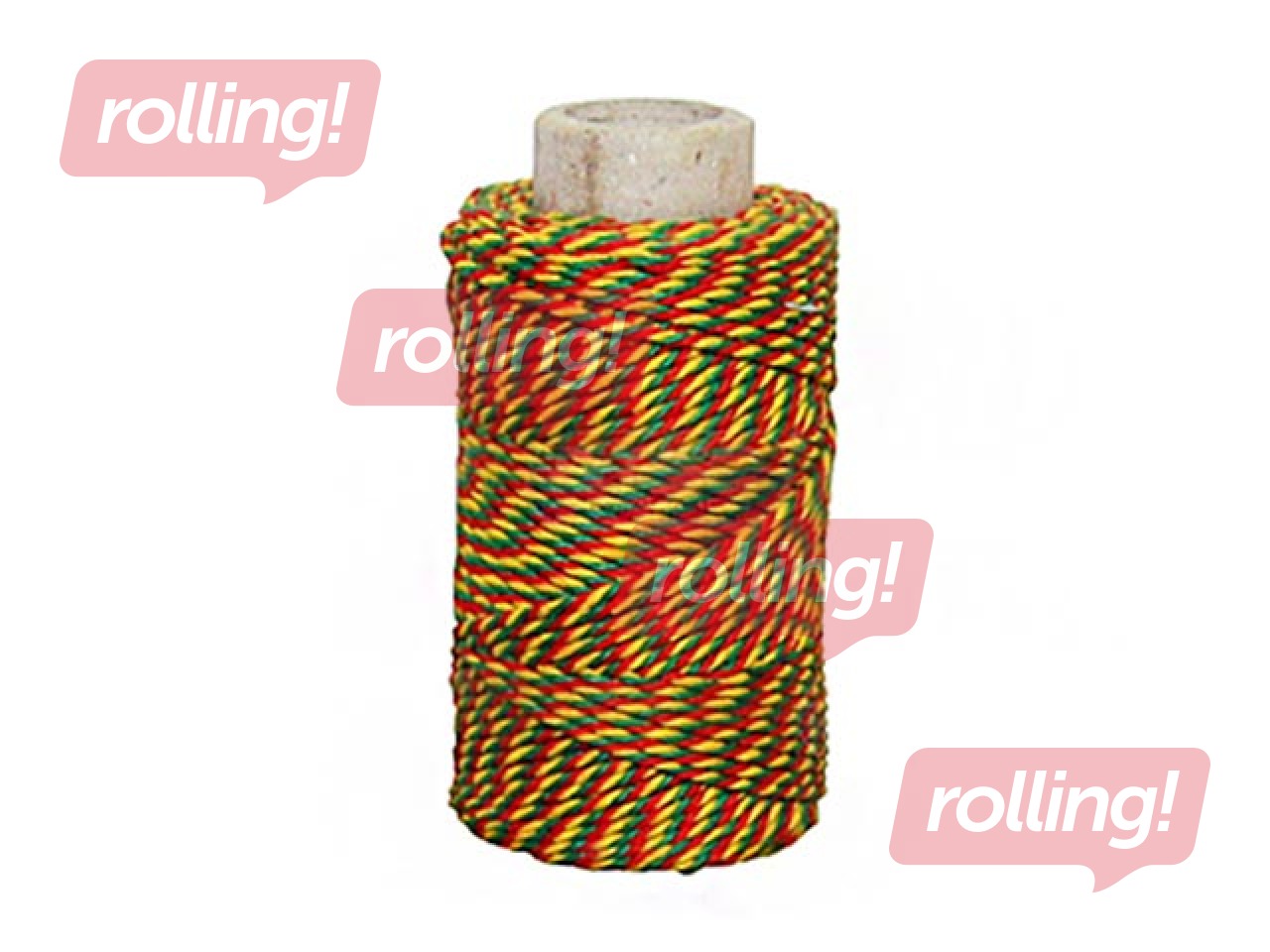Cotton for documents stiching, yellow/green/red, 35m