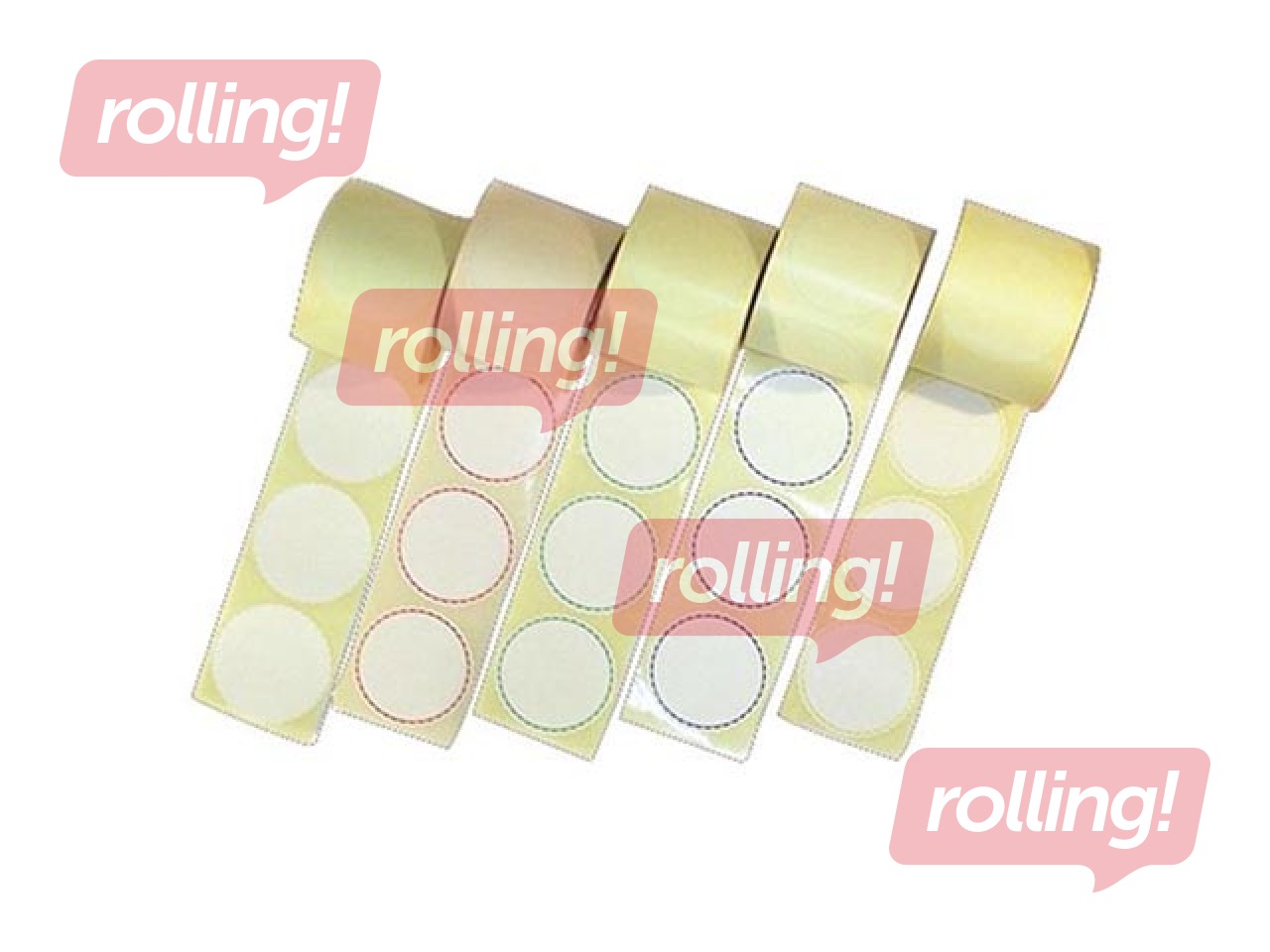 Notarite kleebised punase servaga, läbimõõt 53 mm, 500 tk, valged