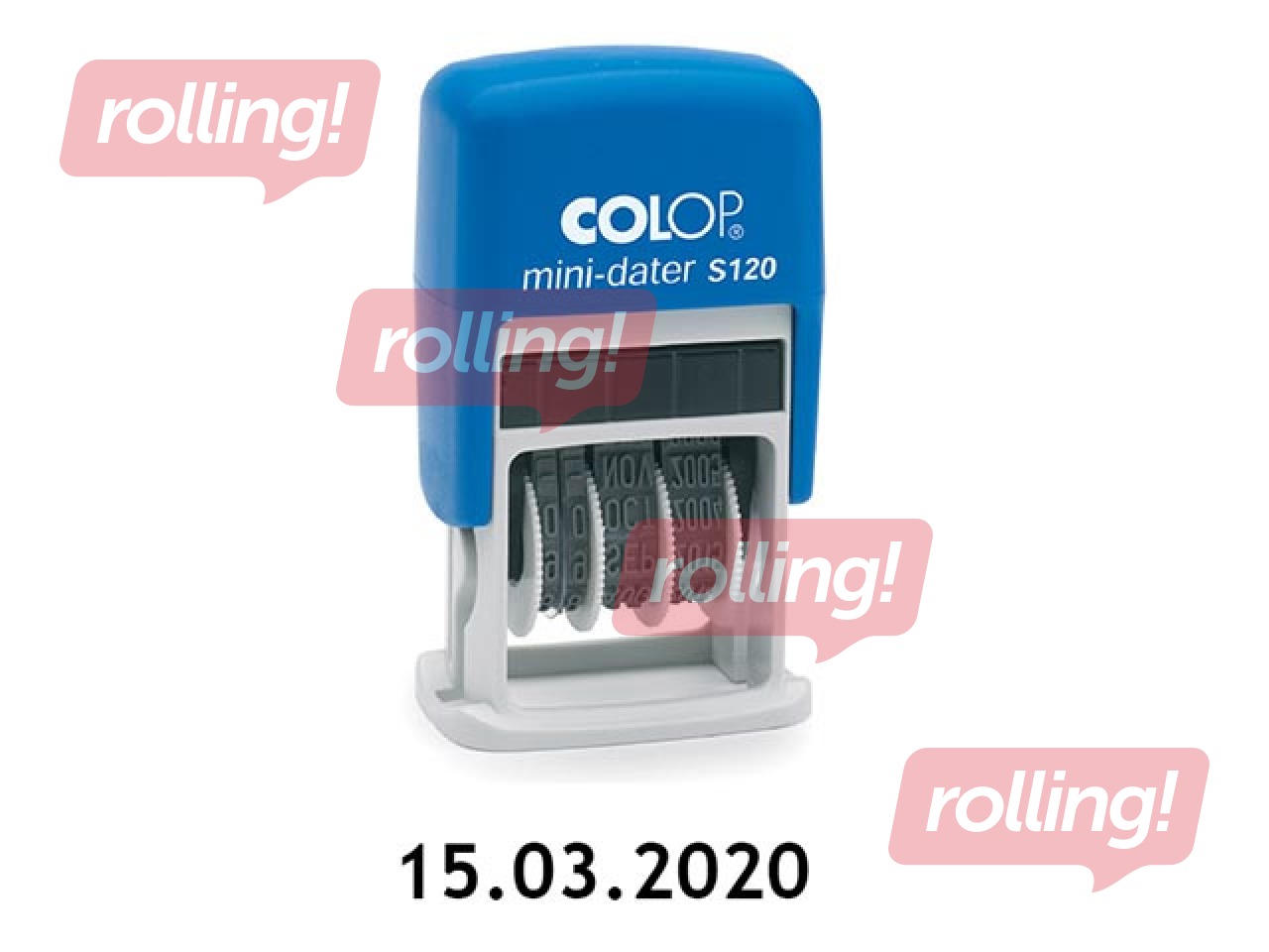 Kuupäeva tempel Colop S120, numbrid, sinine tint