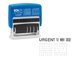 Date stamp Colop S120/WD, with text (ENG), black ink