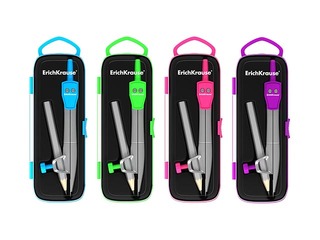 Metallist sirkel pliiatsiga ErichKrause, 123 mm, assortii