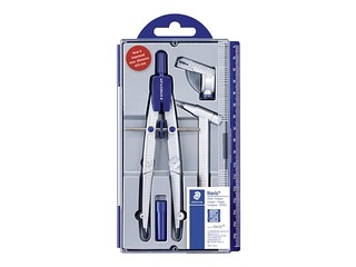 Cirkulis ar zīmuļa turētājiem un lineālu Staedtler Noris 550 01/02, zils