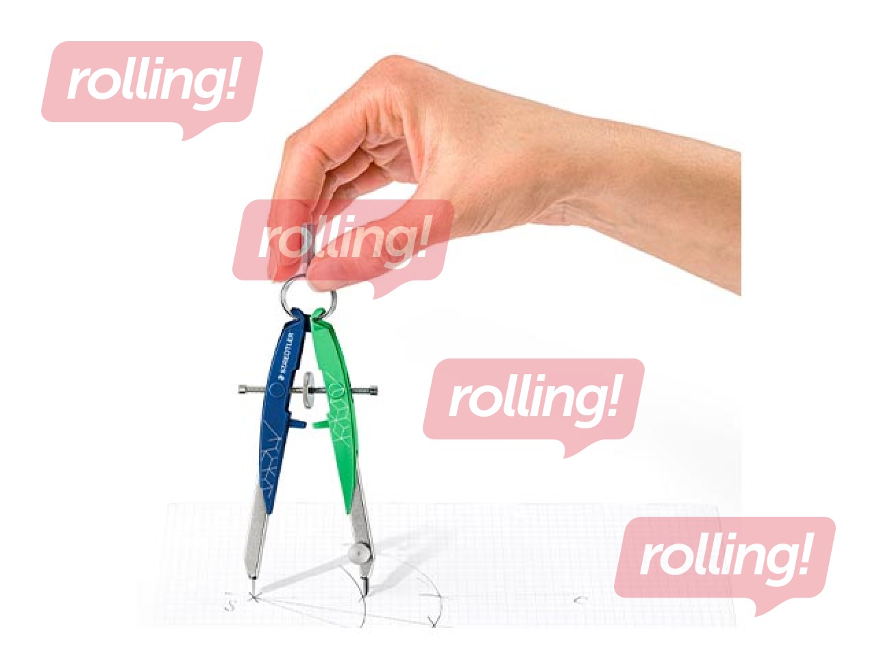 Cirkulis Staedtler, 556, metāla, zaļš/zils