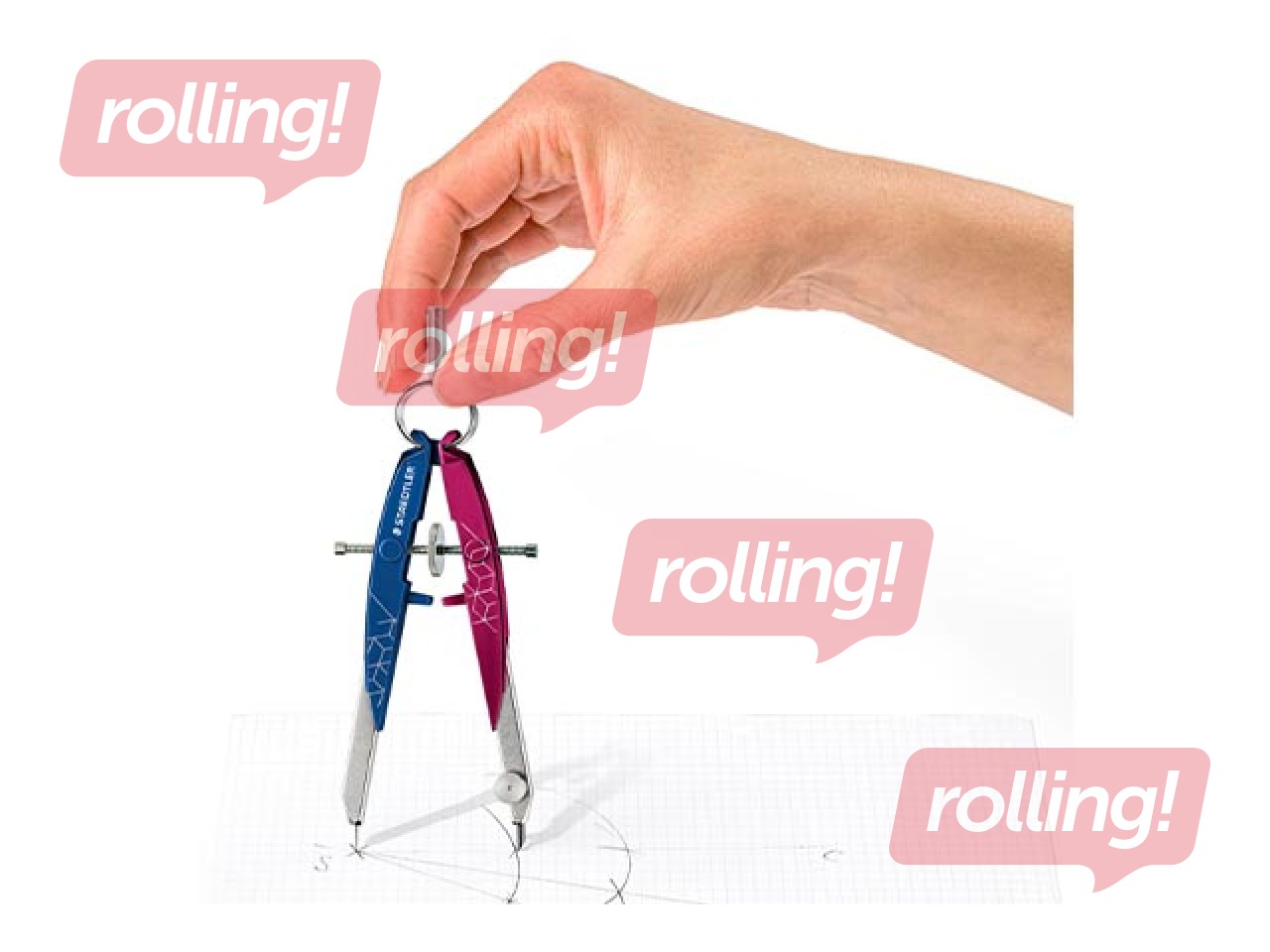 Циркуль Staedtler, 556, металлический, розовый/синий