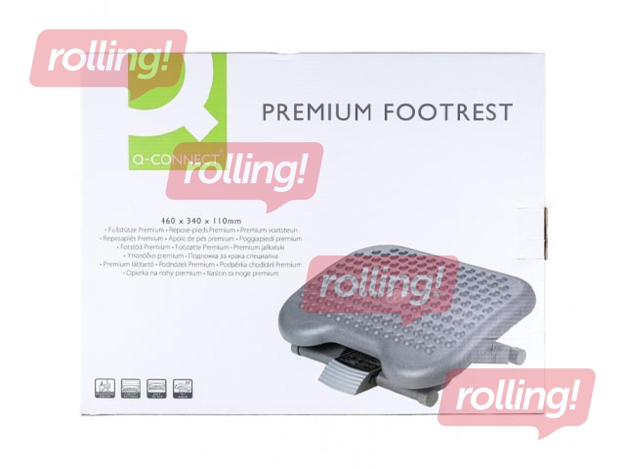 Kāju paliktnis Q-Connect, Premium, pelēks