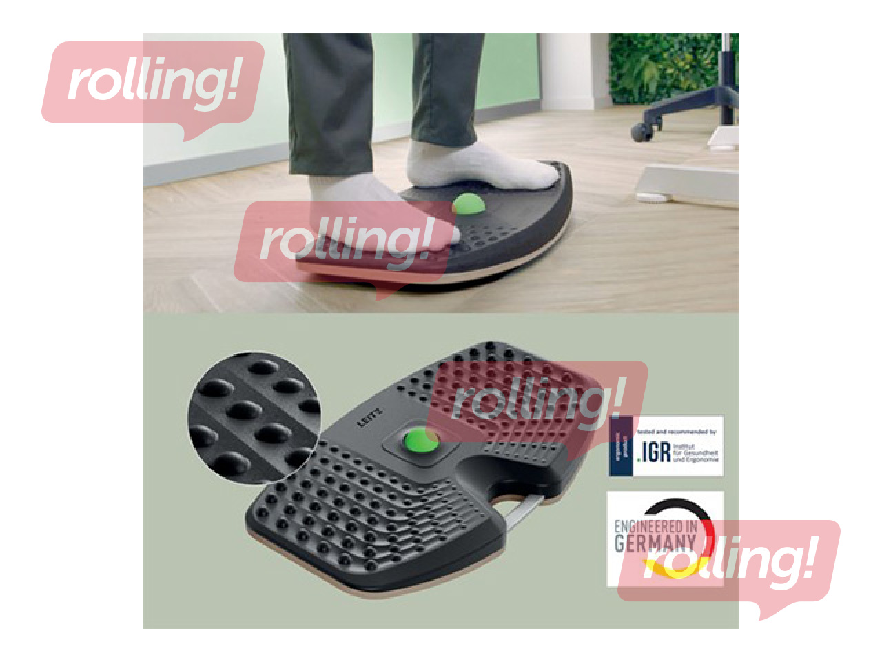 Kāju paliktnis Leitz, Ergo Active Balance Board, pelēks