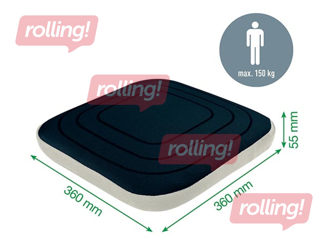 Chair cushion Leitz Ergo Active Wobble, with fabric cover, gray