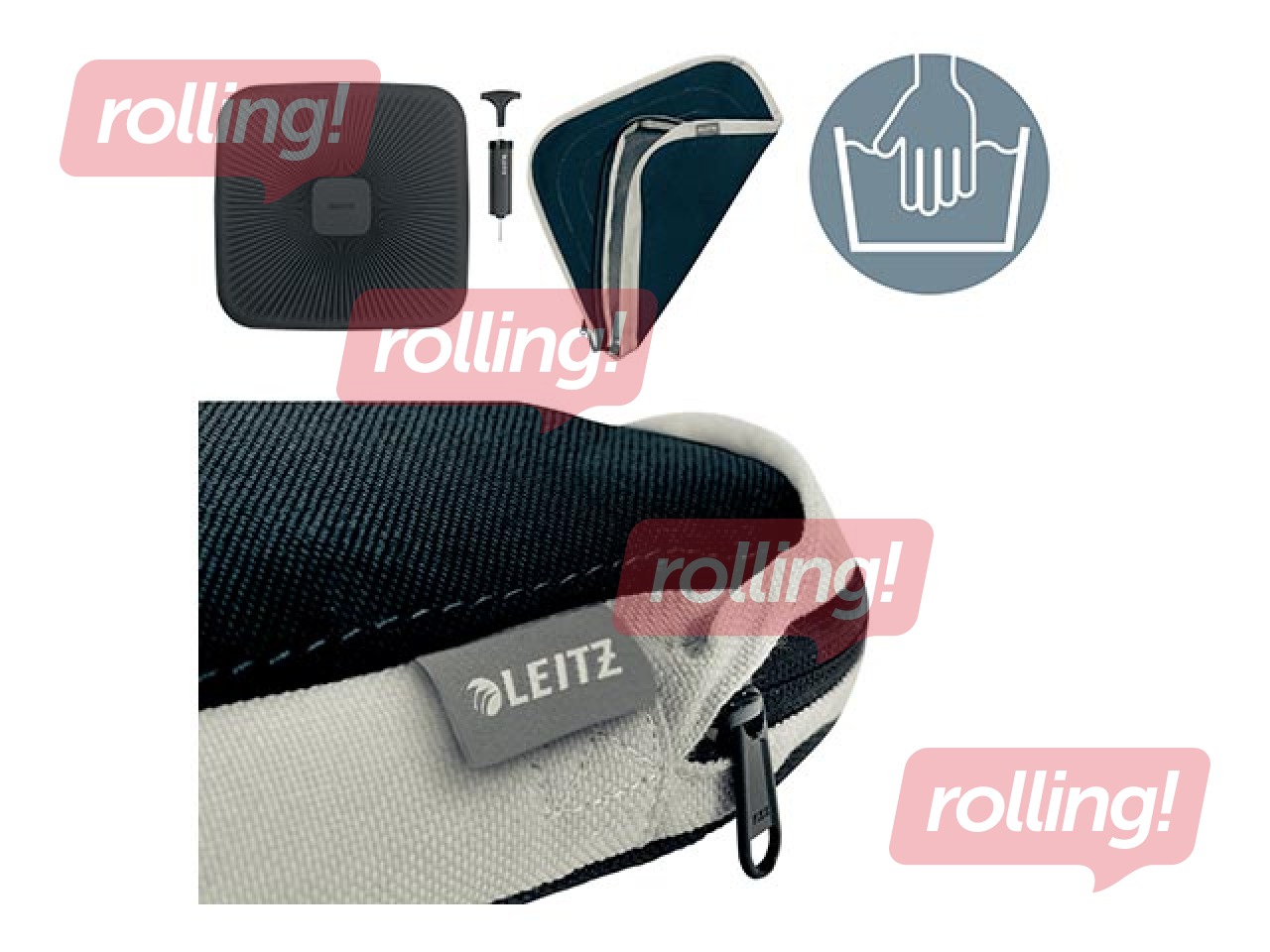 Chair cushion Leitz Ergo Active Wobble, with fabric cover, gray