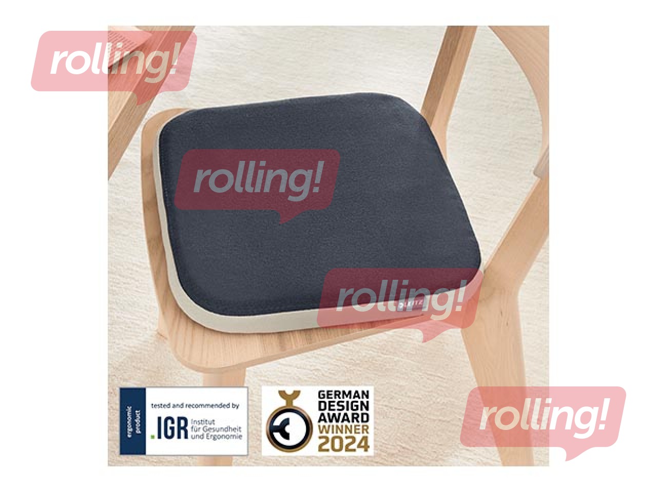 Chair cushion Leitz Ergo Active Wobble, with fabric cover, gray