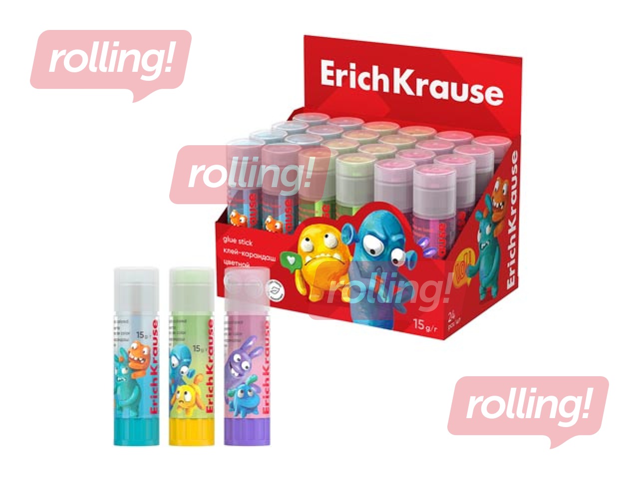 Glue stick ErichKrause, EasyStick, Jolly Friends, 15g