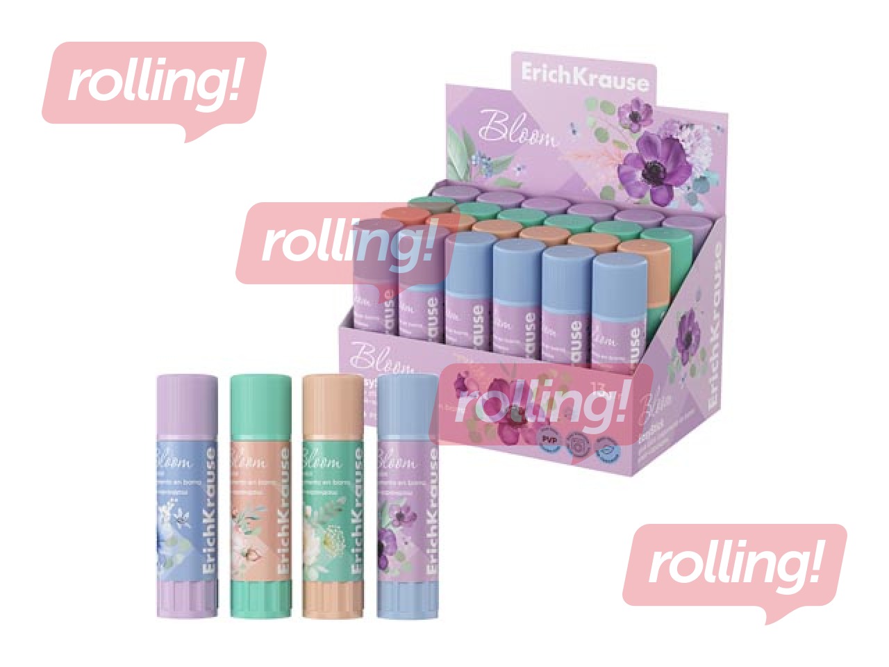 Liimipulk ErichKrause, EasyStick, Bloom, pastell, 13g