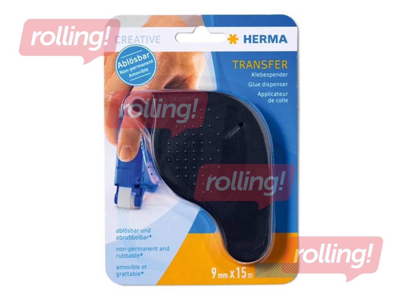 Līme rolleris Herma, 9mm x 15m, ne-permanenta līme