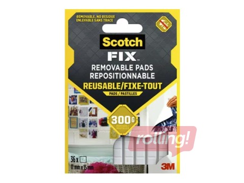 Removable Adhesive Pads Scotch, 1mm x 15mm, 36 pcs